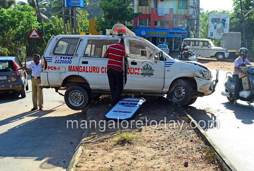 Police Car Hits Divider, 1
